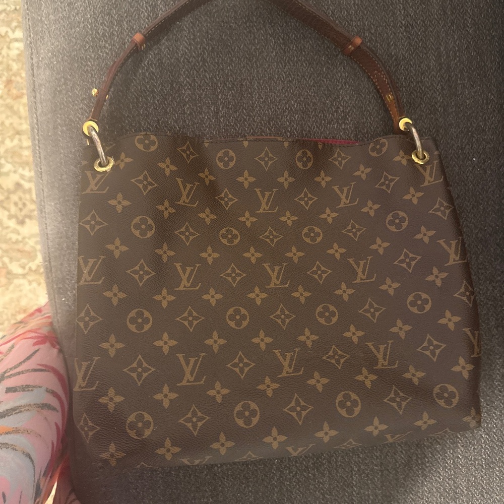 Brown heavy duty monogram hand bag